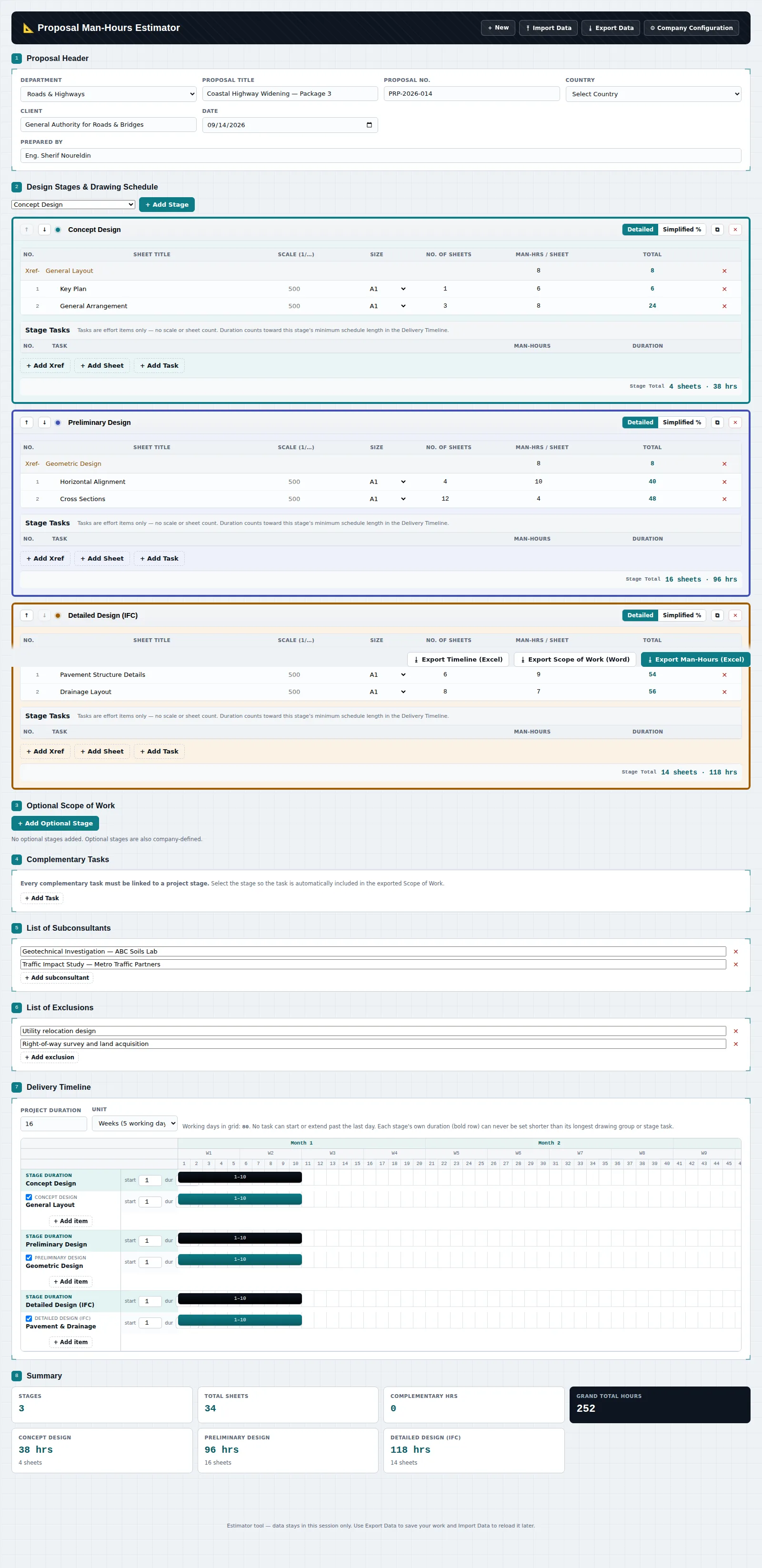 Proposal Estimator